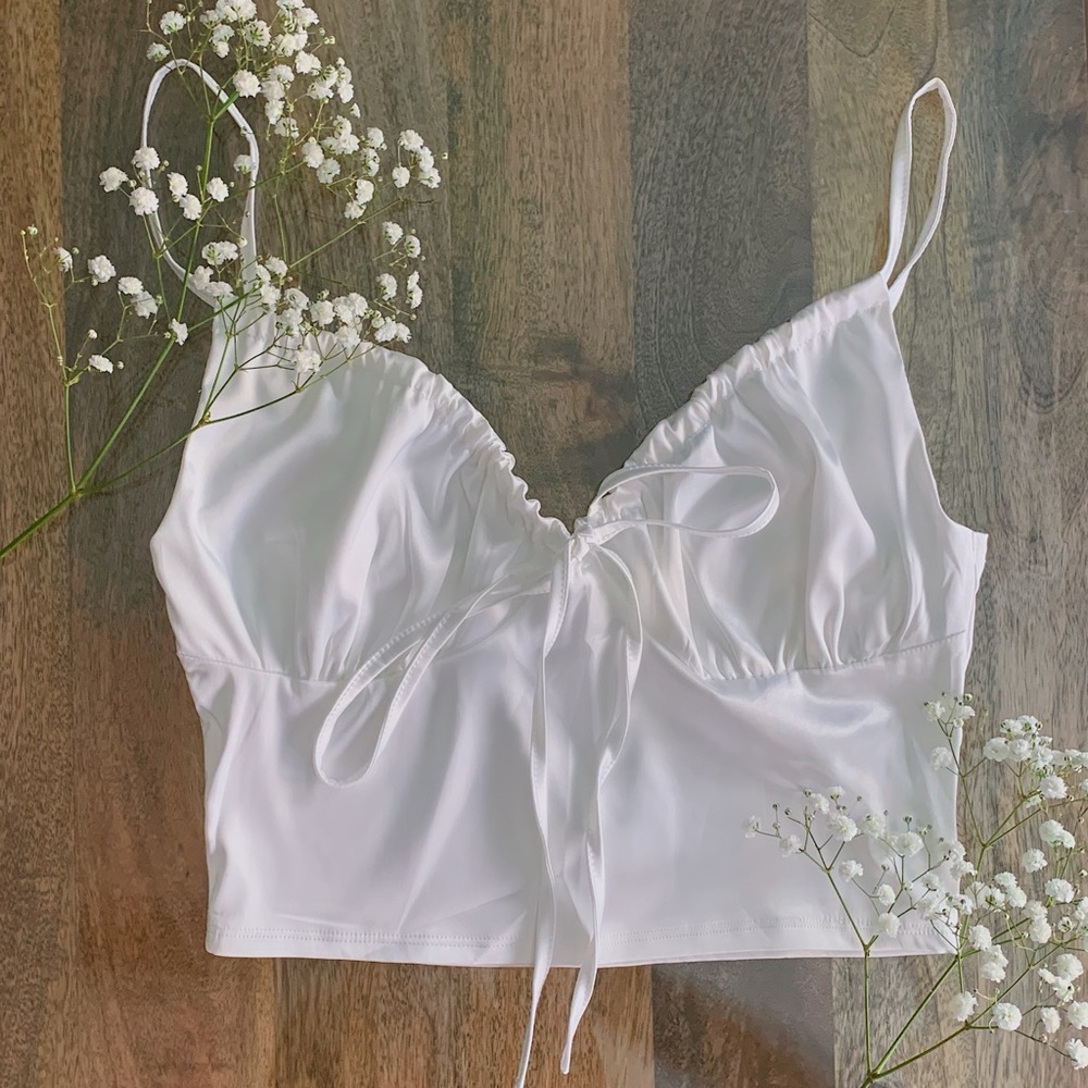 mariposa | white silk cami